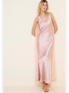 Lulus Aida Satin Tie Back Maxi Dress New!